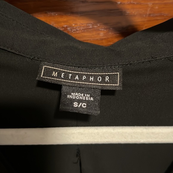 Small sheer black Metaphor button down blouse - Picture 2 of 3